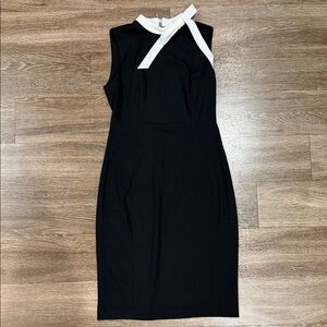 Calvin Klein Black Dress with White Accent